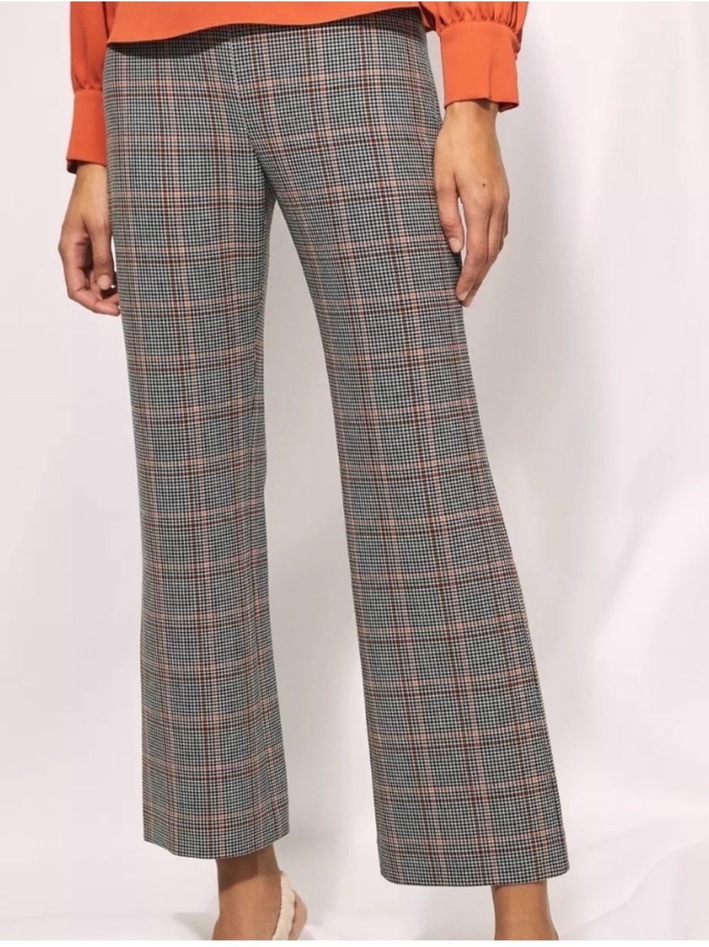 Aritzia Wilfred Kick Flare Plaid Pant Sz. 2 Houndstooth Preppy Academia OldMoney